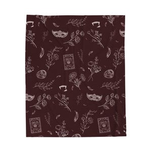 The Vampire Dairies Inspired Patterned Velveteen Plush Blanket | Cozy Throw Bed Couch Decor Damon Stefan Elena Salvatore TVD TV Fantasy