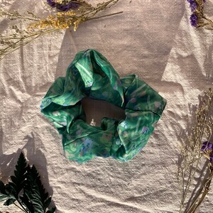 Printed Satin Scrunchies Recycled Satin Scrunchies Sustainable Printed Scrunchie Autumn/Winter Scrunchie Luxury Hair Accessory image 5