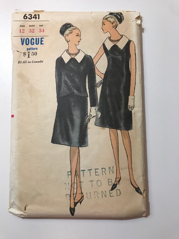 Vintage Vogue One Piece Dress And Jacket Pattern Etsy Ireland