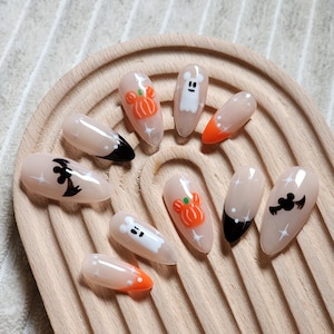 Magical Halloween Press On Nails: Reusable Gel Fall Nails