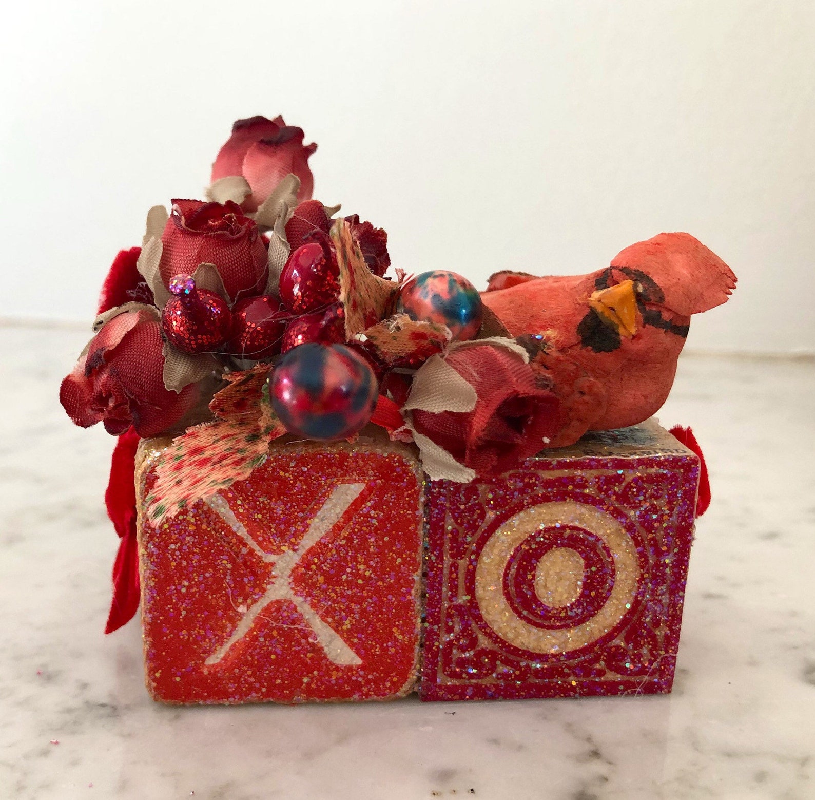 Vintage xo wooden blocks valentine/birthday gift for Etsy