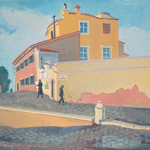 Paysage urbain original signé, Kenneth Stubbs 1907-1967 1952 image 2