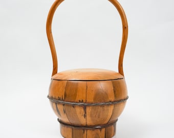 Antique Chinese Wedding Basket with Lid, Late 19th Century