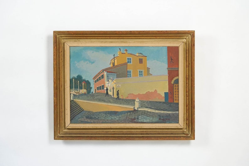 Paysage urbain original signé, Kenneth Stubbs 1907-1967 1952 image 1