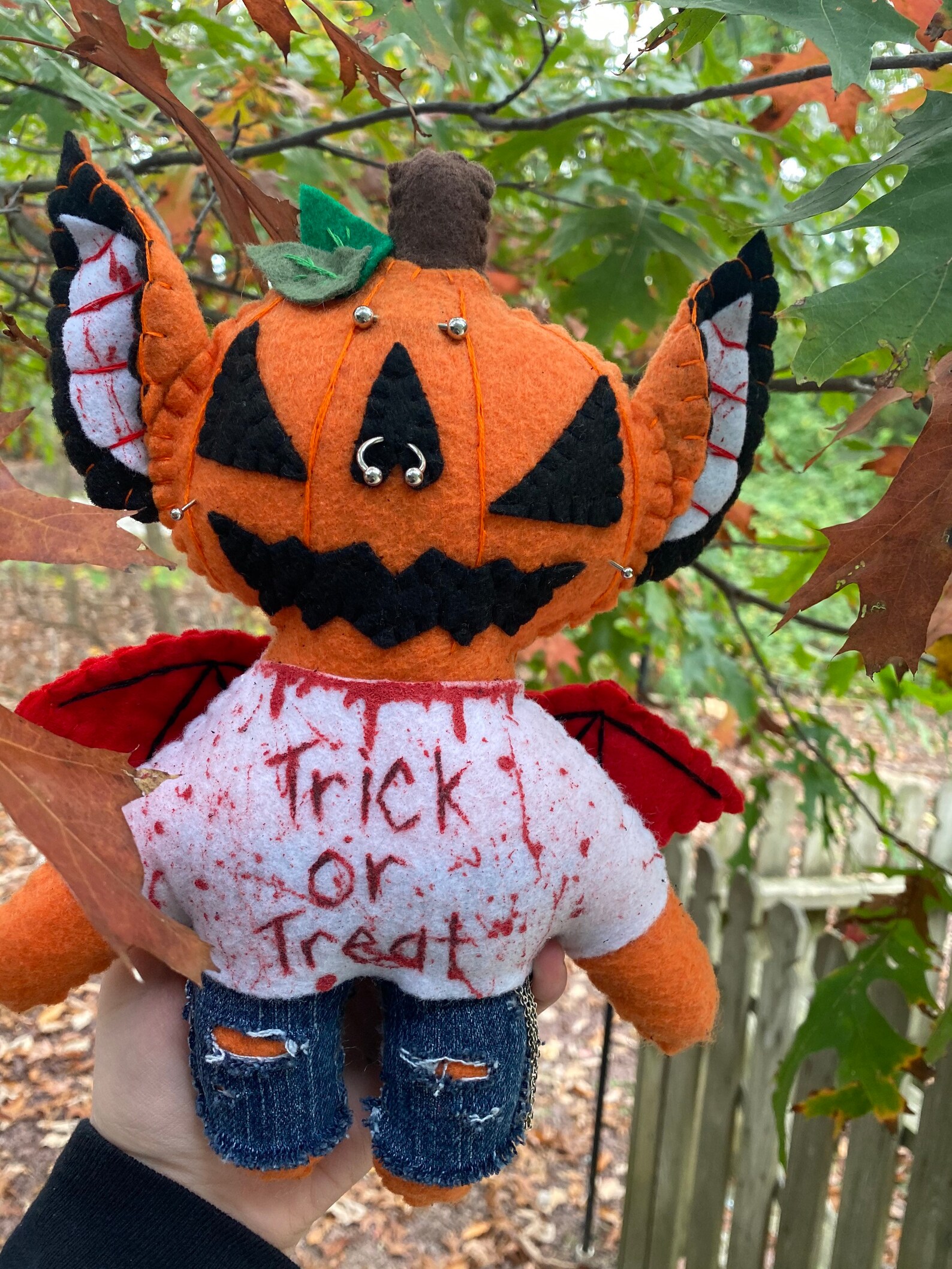 Jack o lantern bat plush Etsy