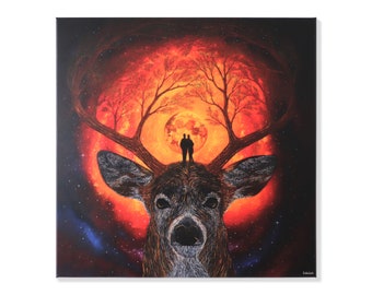 TreeDeer - stampa su tela 70x70 cm