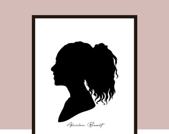 Custom Silhouette Portrait | Classic Family Portraits | Wall Decor | Children Nursery Personalized Name Art | Parent Birthday Gift
