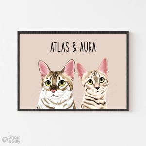 Ritratto di gatto / Ritratto di gatto personalizzato / Regalo artistico personalizzato con gatto