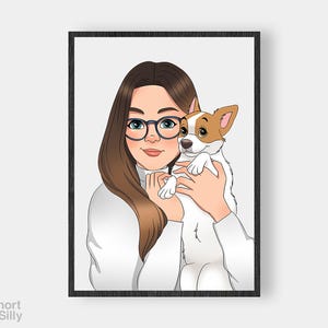 Ritratto di famiglia personalizzato con animale domestico, illustrazione del ritratto del cane, ritratto dell'animale domestico dei cartoni animati, ritratto dell'animale domestico da foto, regalo dell'ultimo minuto / SPEDIZIONE VELOCE
