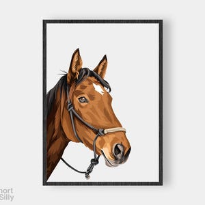 Horse Portrait, Custom Horse Portrait From Photo, Horse Gift, New Horse Gift, Gifts for Horse Lovers,  Equestrian Portrait, FAST PROCESSING