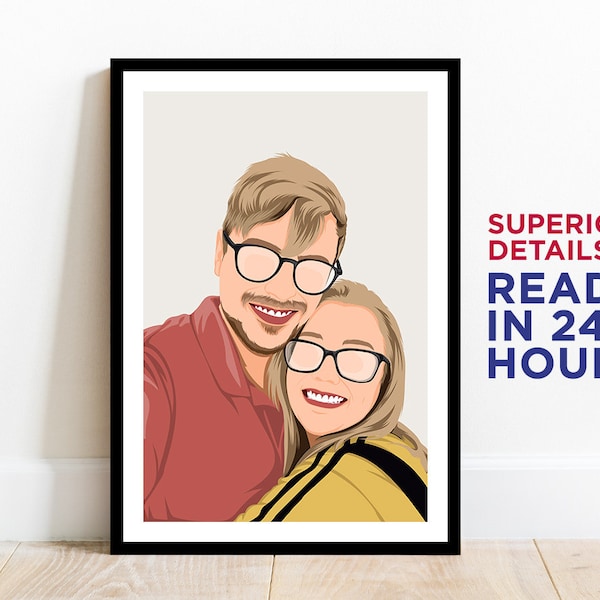 Couple Faceless Portrait, personalised photo, photo illustration, personalised portrait, boyfriend gift, girlfriend gift