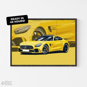 Autoschilderij van foto, autoportretafdruk, voertuigschilderij, gepersonaliseerde tekening auto, auto-illustratie | SNELLE VERZENDING