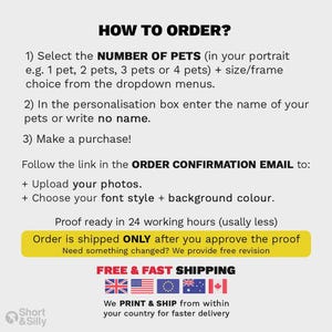 Cartoon Pet Portrait | Custom Cartoon Pet Portrait | Cat & Dog Portrait From Photo | Pet Cartoon Style | Custom Cat Gift image 8
