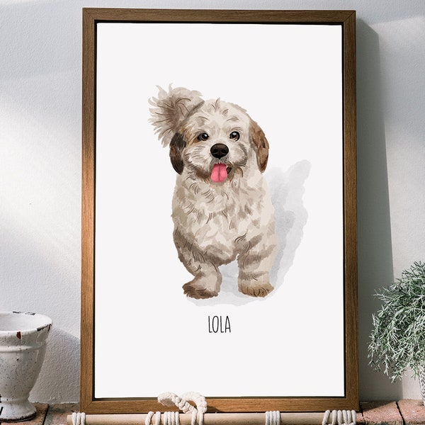 Dog Portrait | Dog Portrait from Photo | Mini Custom Watercolor Pet Portrait |  | Pet Portrait