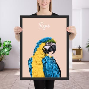 Bird Portrait, Custom Bird Portrait, Parrot Portrait, Custom Parrot Portrait, Parrot Gift, Personalized Parrot Art, Parrot Illustration