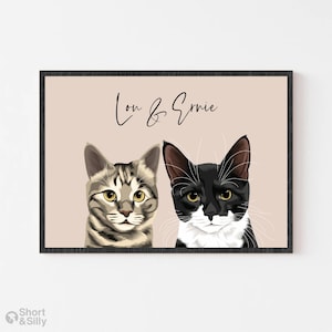 Ritratto di gatto / Ritratto di gatto personalizzato / Regalo artistico personalizzato con gatto