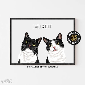 Custom Pet Portrait, Cat Painting from Photo, Cat Lover Gift (Digital File / Print / Framed Print Option)