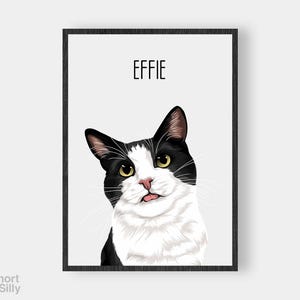 Ritratto di gatto / Ritratto di gatto personalizzato / Regalo artistico personalizzato con gatto