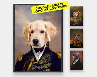Custom Royal Pet Portrait, Renaissance Pet Portrait, Historical Pet Portrait, Birthday Gift, Dog Art Regal Pet Portrait, Custom Pet Portrait
