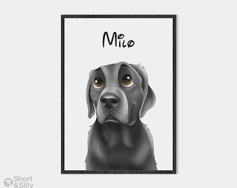 Cartoon Pet Portrait | Custom Cartoon Pet Portrait | Cat & Dog Portrait From Photo | Pet Cartoon Style | Custom Cat Gift