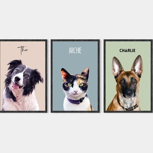 Ritratto personalizzato dell'animale domestico da foto / Arte commemorativa dell'animale domestico / File digitale o poster stampato / Regalo personalizzato unico per l'animale domestico / SPEDIZIONE VELOCE