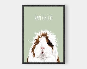 Personalised guinea pig Portrait from Photo, Pet Portrait, Custom Guinea pig Portrait, Guinea pig Gift, Fast Processing