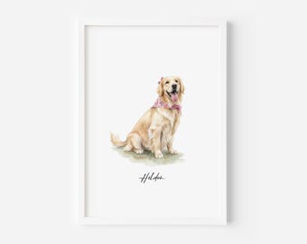 Watercolor Pet Portrait, Pet Portrait From Photo, Dog Memorial Gift, Pet Loss Gift, Cat Memorial Gift