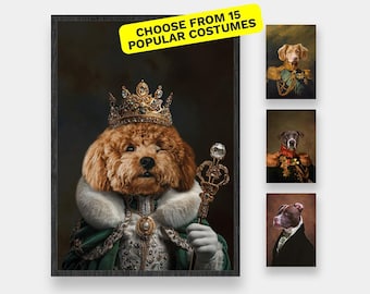 Renaissance Pet Portrait, Regal Pet Portrait, Royal Pet Portrait, Historical Pet Portrait, Birthday Gift, Custom Pet Portrait