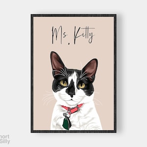 Ritratto di gatto / Ritratto di gatto personalizzato / Regalo artistico personalizzato con gatto