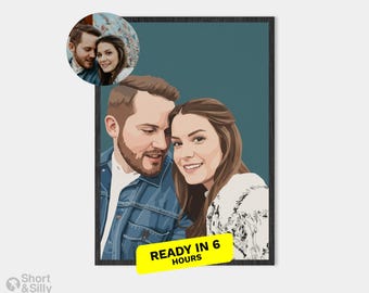 couple portrait, gift for couple, faceless portrait, engagement drawing, boyfriend portrait, family portrait, custom gift, Faceless Gift