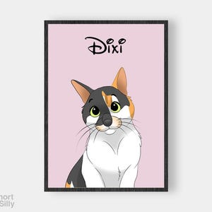 Cartoon Pet Portrait | Custom Cartoon Pet Portrait | Cat & Dog Portrait From Photo | Pet Cartoon Style | Custom Cat Gift image 5