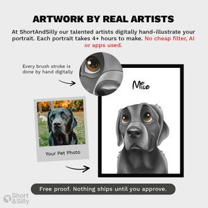 Cartoon Pet Portrait | Custom Cartoon Pet Portrait | Cat & Dog Portrait From Photo | Pet Cartoon Style | Custom Cat Gift image 3