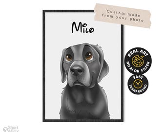 Cartoon Pet Portrait | Custom Cartoon Pet Portrait | Cat & Dog Portrait From Photo | Pet Cartoon Style | Custom Cat Gift