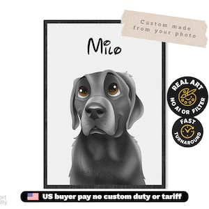 Cartoon Pet Portrait | Custom Cartoon Pet Portrait | Cat & Dog Portrait From Photo | Pet Cartoon Style | Custom Cat Gift