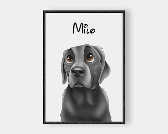 Cartoon Pet Portrait | Custom Cartoon Pet Portrait | Cat & Dog Portrait From Photo | Pet Cartoon Style | Custom Cat Gift