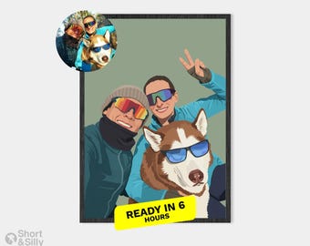 Custom Portrait, Personalised Photo, Faceless Portrait, Family Portrait, Custom Drawing, boyfriend gift, girlfriend gift, Fast Processing