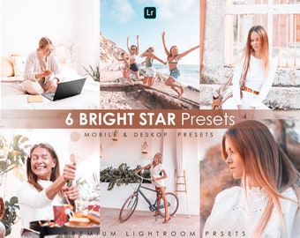 6 Bright Star Lightroom Presets | DNG and XMP format | Preset for instagram and blogger