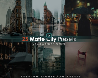 25 Matte City Lightroom Presets | DNG and XMP format | Preset for instagram and blogger