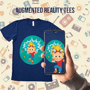 Virtual Reality T-Shirt! Erweiterte Realität Grafik T-Shirt, Super Speed Tom, Virtual Reality Animation, AR Grafik Tees