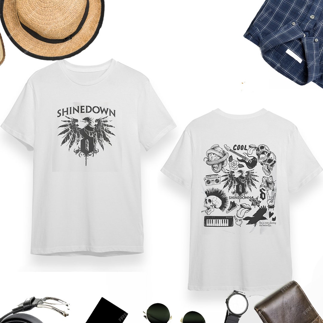 Shinedown Doodle Art Shirt, 2 Side Vintage Shinedown Merch Lyric Album