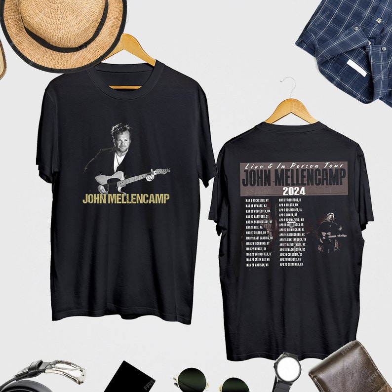 John Mellencamp Live and in Person Tour 2024 Tshirt, John Mellencamp