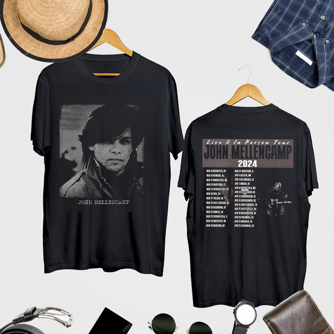 John Mellencamp 90s Vintage Shirt, John Mellencamp Live and in Person