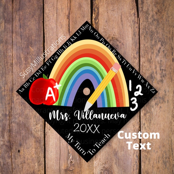 Insegnante Laurea Cap Topper, Education Grad Cap Topper, Grad Topper personalizzato per insegnante,Future Teacher Grad Cap Topper,Il mio turno per insegnare Cap