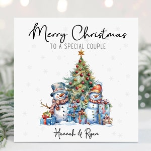 Weihnachtskarte für Paar, personalisierte Karte, Schneemann, Schneemänner, Weihnachten Schneemann, Paar-Weihnachtskarte, spezielle Paar-Karte, Weihnachtskarte