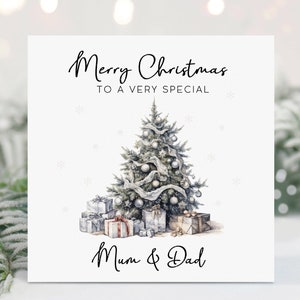 Mum and Dad Christmas Card, Personalised Christmas Card, Mum & Dad Christmas Card, Parents Christmas Card, Special Mum Dad, Christmas Tree