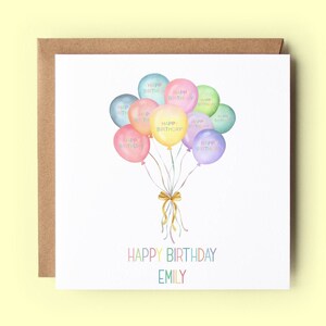 Personalised Birthday Card, Birthday Card, Birthday, Birthday Card for Her, Greeting Card, Girl Birthday, Birthday Balloons, Friend Birthday