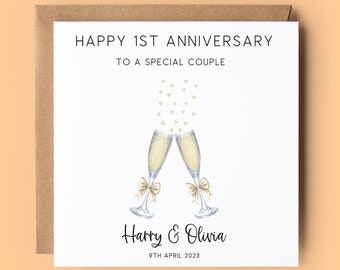 Anniversary Card, Special Couple Anniversary Card, Personalised Card, Wedding Anniversary Card, 1st, 2nd, 3rd, 4th etc Anniversary Card