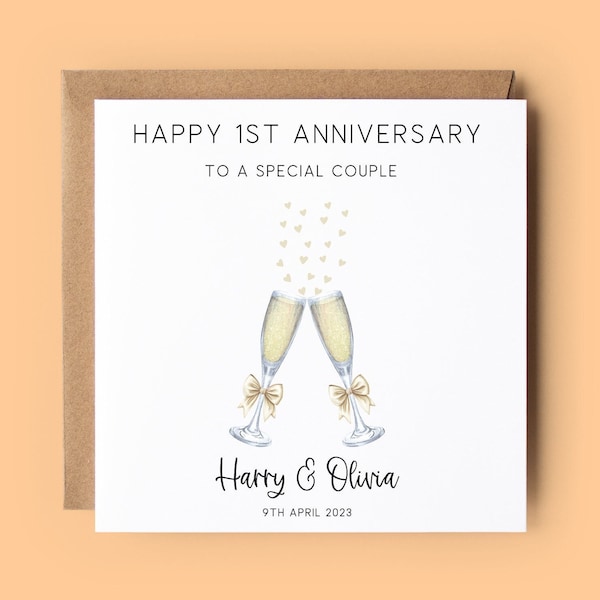 Anniversary Card, Special Couple Anniversary Card, Personalised Card, Wedding Anniversary Card, 1st, 2nd, 3rd, 4th etc Anniversary Card