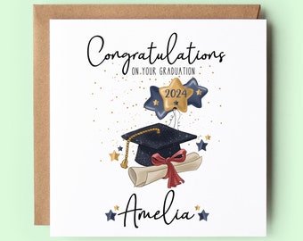 Personalised Graduation Congratulations Card, Graduation 2024 Card, Class of 2024, Graduation Card, University Card, Celebration Card