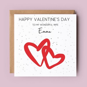 Biglietto di San Valentino, biglietto di San Valentino personalizzato per moglie, fidanzata, fidanzata, partner, biglietto di San Valentino, cuori rossi, cuori intrecciati